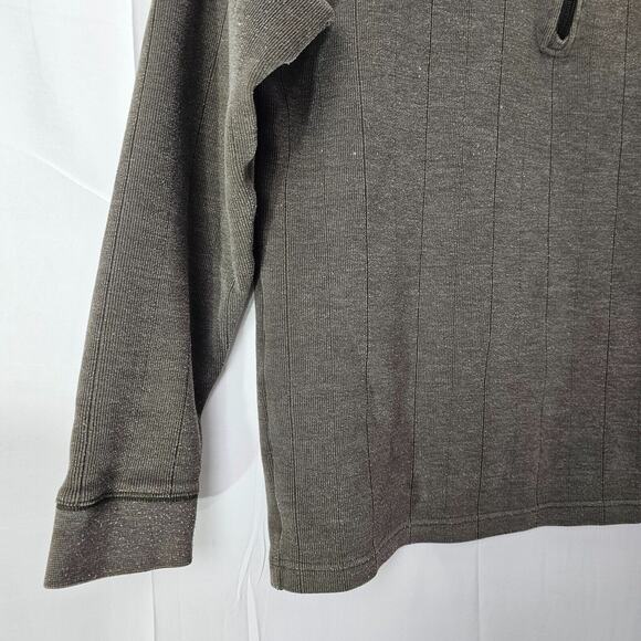 Columbia Ribbed 1/4 Zip Mock Neck Pullover Sweater Mens Size Large Gray EUC - Picture 2 of 11
